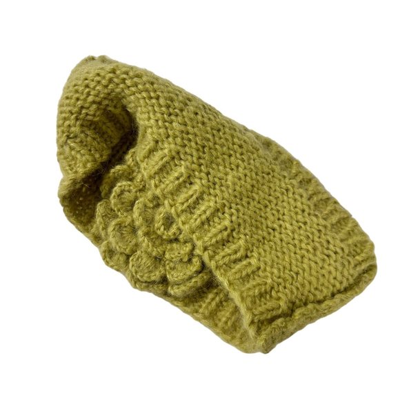 Winter Hand Knit Green Floral Warm Headband Head Wrap Hairband Ear Warmer - Picture 5 of 7